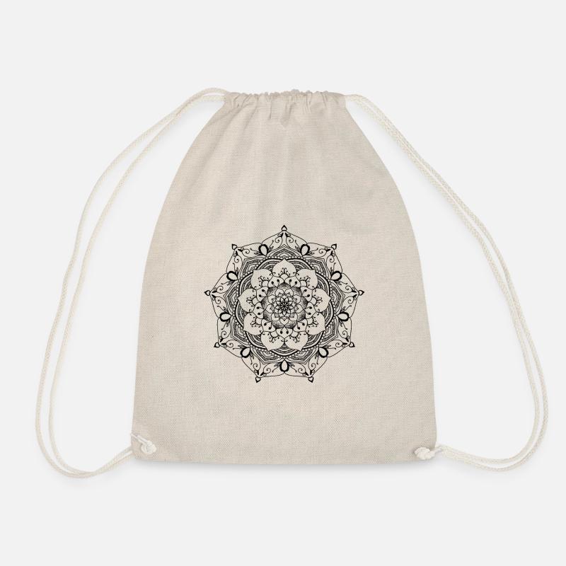 mandala blumenmuster handgezeichnet - Turnbeutel - Natur