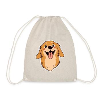 Happy Golden Retriever Hundeliebhaber Puppy - Turnbeutel - Natur - Vorne