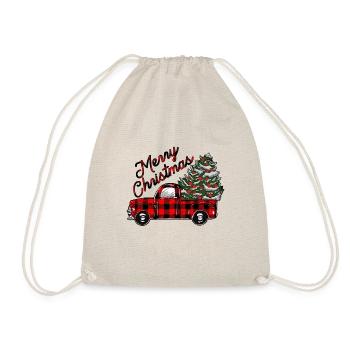 christmas truck, Merry Christmas Holiday - Drawstring Bag - nature - Front