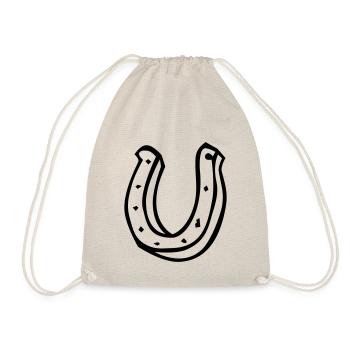 Horseshoe Horseshoe fer à cheval lucky charm - Drawstring Bag - nature - Front