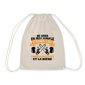 Un mec simple j aime les tronçonneuses et la bière - Sac de sport léger - nature - Devant
