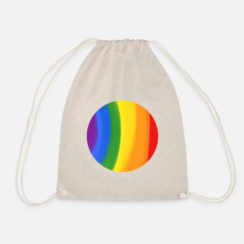 Colors Of Rainbow Catched in a Circle - Drawstring Bag - nature