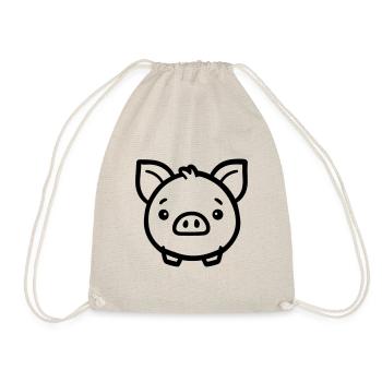 pig - Drawstring Bag - nature - Front