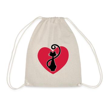 Katzendame - cat lady - dame de chat - Drawstring Bag - nature - Front