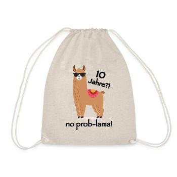 10 Jahre?! No Prob-lama! - Turnbeutel - Natur - Vorne