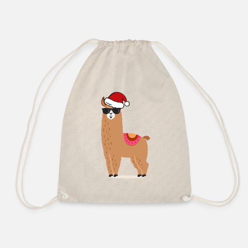 Nikolaus-Weihnachts-Lama - Turnbeutel - Natur