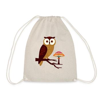 Hibou et champignon - Sac de sport léger - nature - Devant
