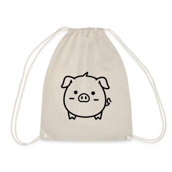 pig - Drawstring Bag - nature - Front