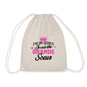 J'ai un secret je vais être grande sœur - Sac de sport léger - nature - Devant