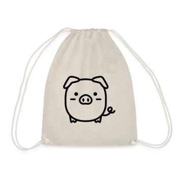 pig - Drawstring Bag - nature - Front