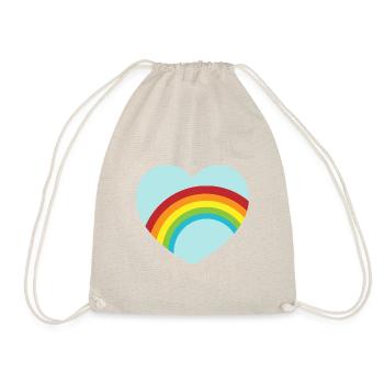 Coeur arc-en-ciel bleu clair - Sac de sport léger - nature - Devant