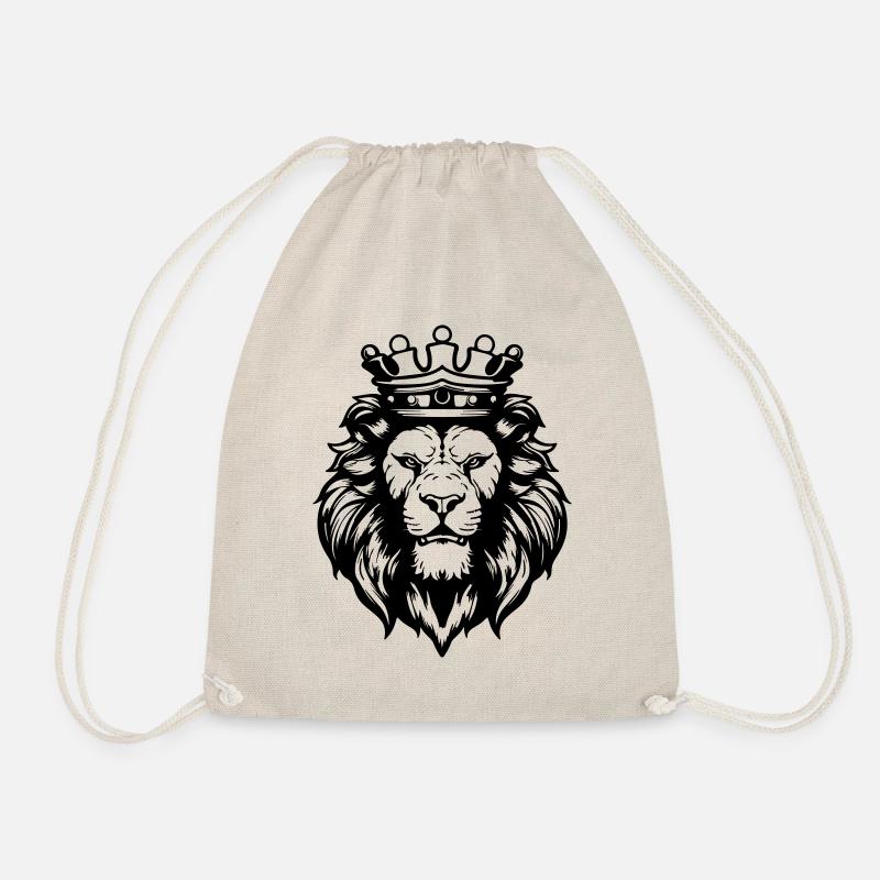 Lion Crown Head King - Drawstring Bag - nature