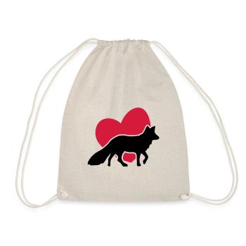 Herz Fuchs - Heart Fox - coeur renard - Turnbeutel - Natur - Vorne