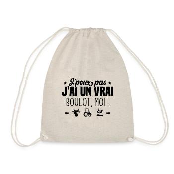 J’peux pas j’ai un vrai boulot moi ! - Sac de sport léger - nature - Devant