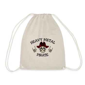 Heavy Metal Pirate Schädel - Turnbeutel - Natur - Vorne