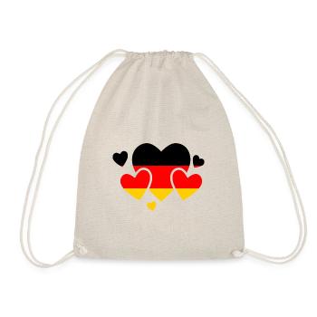 Deutschland Flagge Deutsche Fahne Used Look Heimat - Turnbeutel - Natur - Vorne