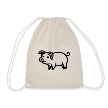 pig - Drawstring Bag - nature - Front