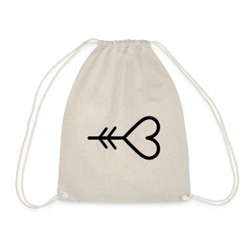 Heart Arrow - Drawstring Bag - nature - Front