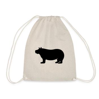 hippopotamus - Drawstring Bag - nature - Front