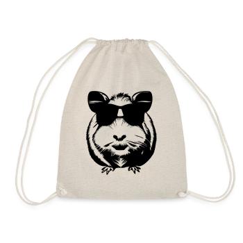 Guinea Pig Cool Sunglasses Funny Vector 3 - Drawstring Bag - nature - Front