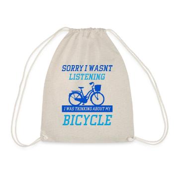 Cycling Funny Saying Sustainable Mobility Bicycle - Drawstring Bag - nature - Front