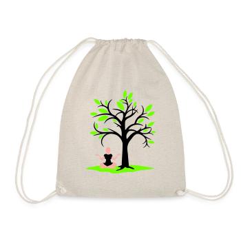 Méditation Sous l’arbre Forêt Transe Femme Médite - Sac de sport léger - nature - Devant