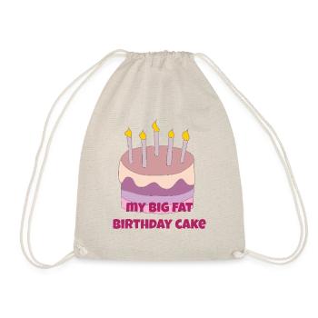 my big fat birthday cake - Drawstring Bag - nature - Front