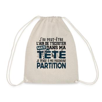 Musique Musicien Musicienne Partition Cadeau - Sac de sport léger - nature - Devant