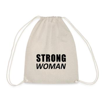 STRONG WOMAN DESIGN GIFT, SPORT, WOMAN, STRONG - Drawstring Bag - nature - Front