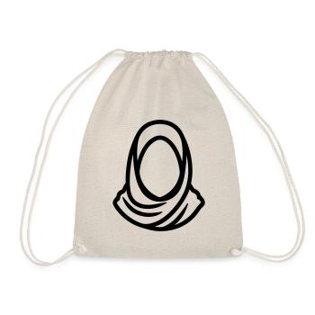 Hijab Kopftuch Muslimische Frau - Turnbeutel - Natur - Vorne