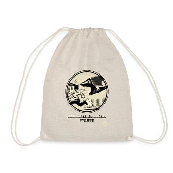 Homme de dessin animé vintage fuyant les problèmes - Sac de sport léger - nature - Devant