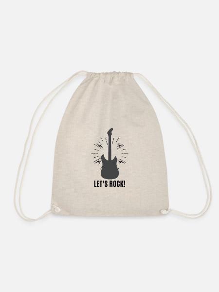 Let´s Rock with guitar - Turnbeutel - Natur