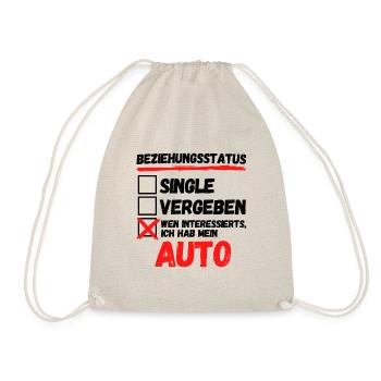 BEZIEHUNGSSTATUS - ICH HAB MEIN AUTO!! AUTO - Turnbeutel - Natur - Vorne