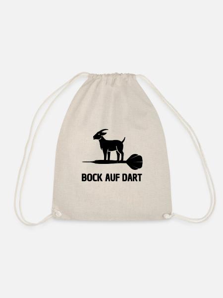 BOCK AUF DART - LUSTIGER DARTSPIELER DART & DARTS - Turnbeutel - Natur