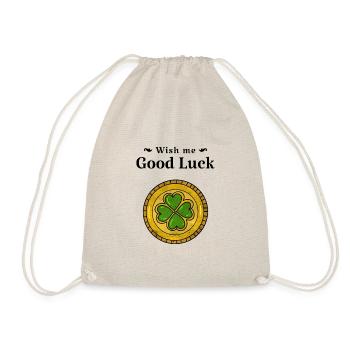 St. Patrick's Day Klettblatt Münze Good Luck - Turnbeutel - Natur - Vorne