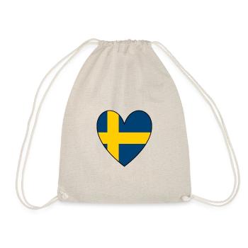Schweden Herz - Turnbeutel - Natur - Vorne