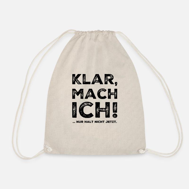 Klar mach ich Fun Spruch - Turnbeutel - Natur