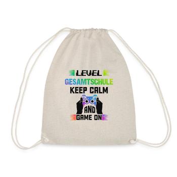 Level GESAMTSCHULE keep calm and game on - Turnbeutel - Natur - Vorne