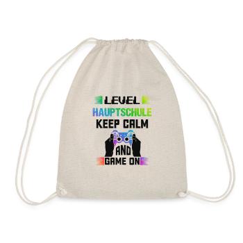 Level HAUPTSCHULE keep calm and game on - Turnbeutel - Natur - Vorne