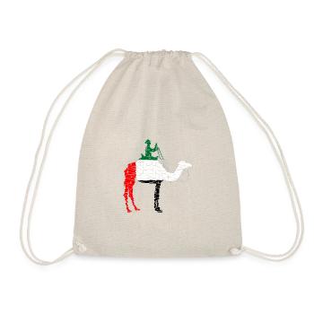 United Arab Emirates Flag Camel Rider - Drawstring Bag - nature - Front