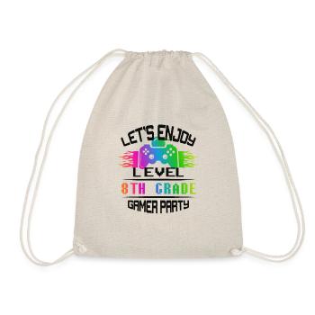 Level 8TH GRADE keep calm and game on - Drawstring Bag - nature - Front