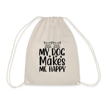 My dog makes me happy - Drawstring Bag - nature - Front