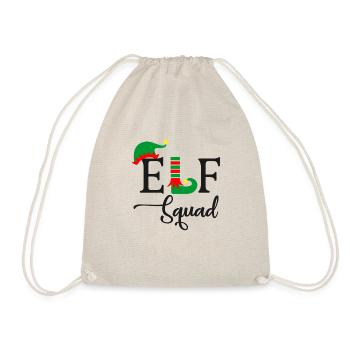 Funny Elf Troupe Christmas Design - Drawstring Bag - nature - Front