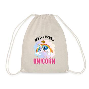 Restez calme et montez une licorne licorne - Sac de sport léger - nature - Devant