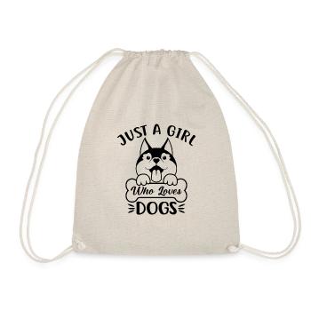 JUST A GIRL WHO LOVES DOGS - Drawstring Bag - nature - Front