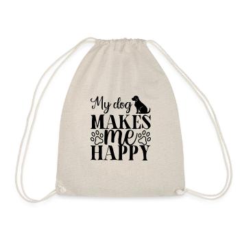 My dog makes me happy - Drawstring Bag - nature - Front