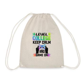 Level COLLEGE keep calm and game on - Turnbeutel - Natur - Vorne