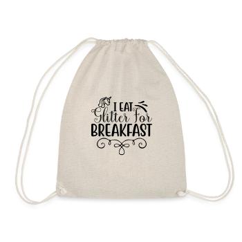 I eat glitter for breakfast Unicorn - Drawstring Bag - nature - Front