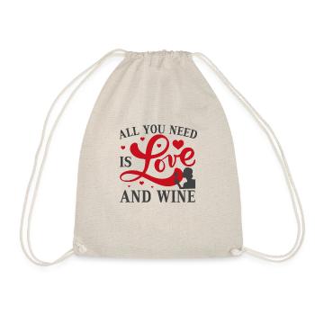 Tout ce dont vous avez besoin, c’est d’amour et de vin - Sac de sport léger - nature - Devant