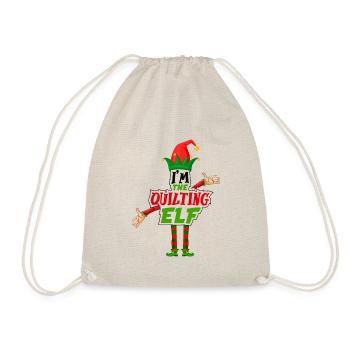 I am the quilting elf Norwegian pattern - Drawstring Bag - nature - Front